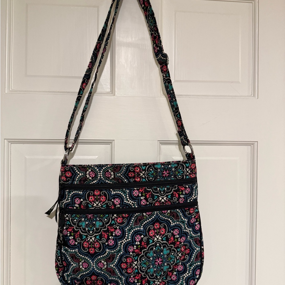 Black Floral Crossbody Bag - Women's Shoulder Bag